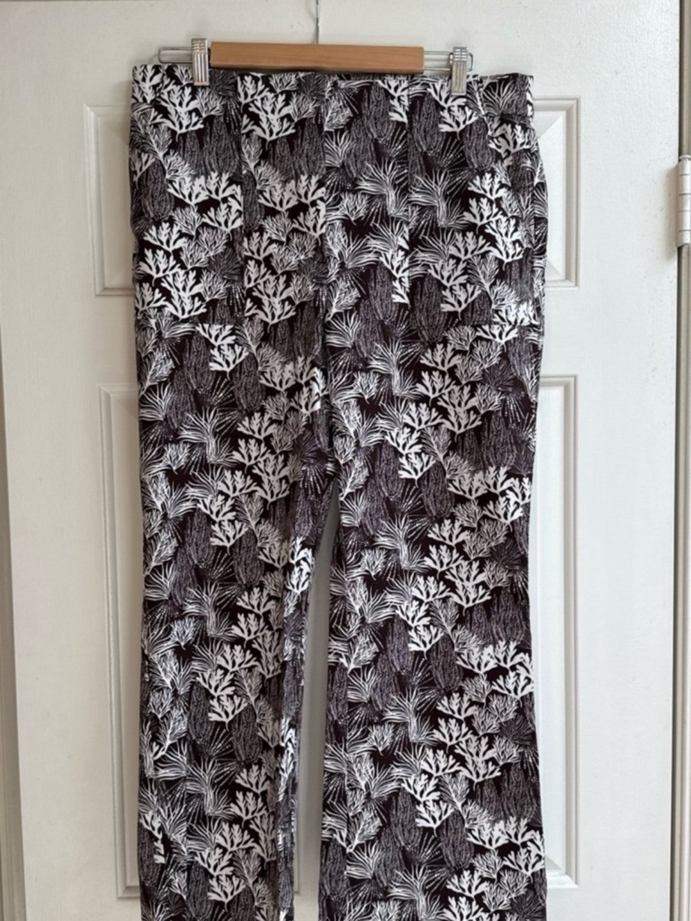 LOFT Brown & White Coral Printed Wide-Leg Pants